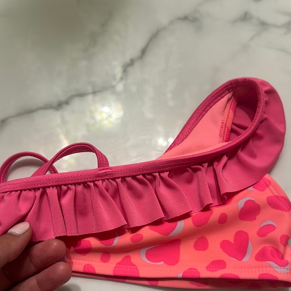 Cat & Jack Pink Heart Kids Swim Bikini - Picture 6 of 7